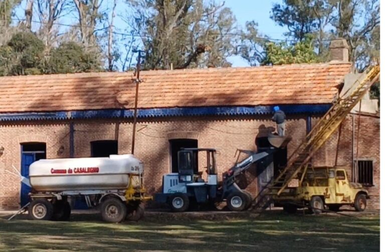 Obras de Reacondicionamiento en la Estación del Ferrocarril con mano de obra comunal